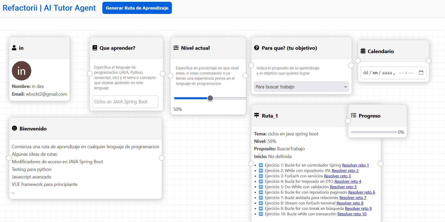 Refactorii AI Tutor Agent - Generador de Rutas de Aprendizaje